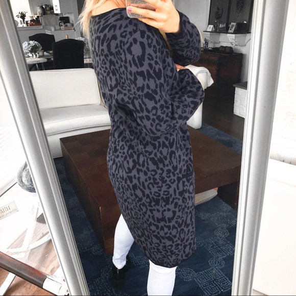 🆕 JONES NY ANIMAL PRINT MIDNIGHT BLACK CARDIGAN - Picture 3 of 8